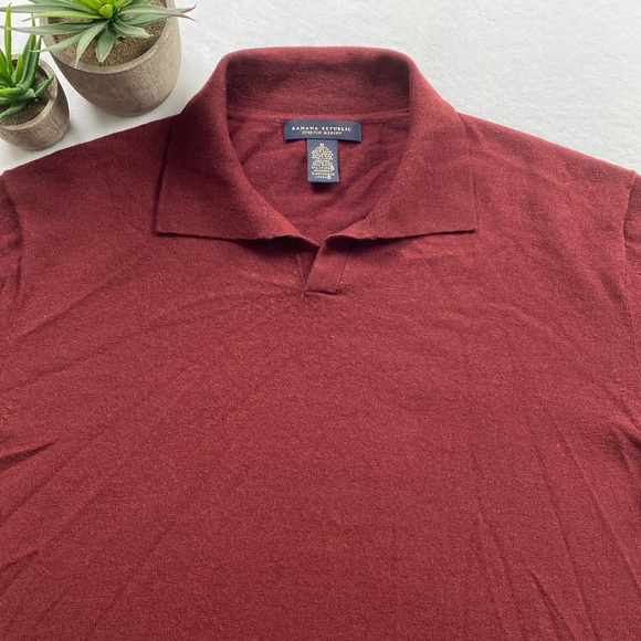 Banana Republic Stretch Merino Wool Blend Johnny Collar Long Sleeve Sweater Polo - Picture 5 of 16